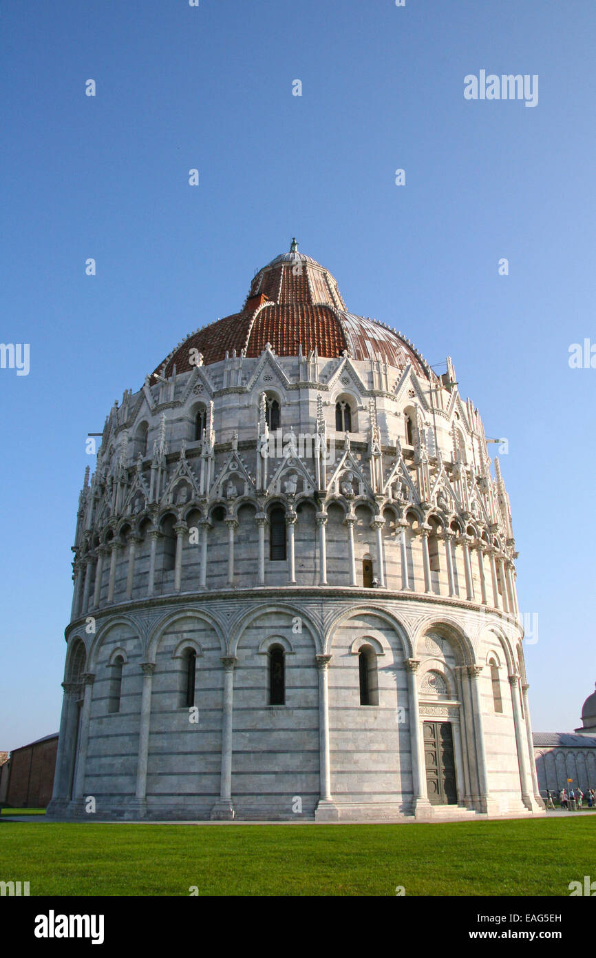 Baptistery of St. John, Piazza dei Miracoli, Pisa, Tuscany, Italy. Stock Photo