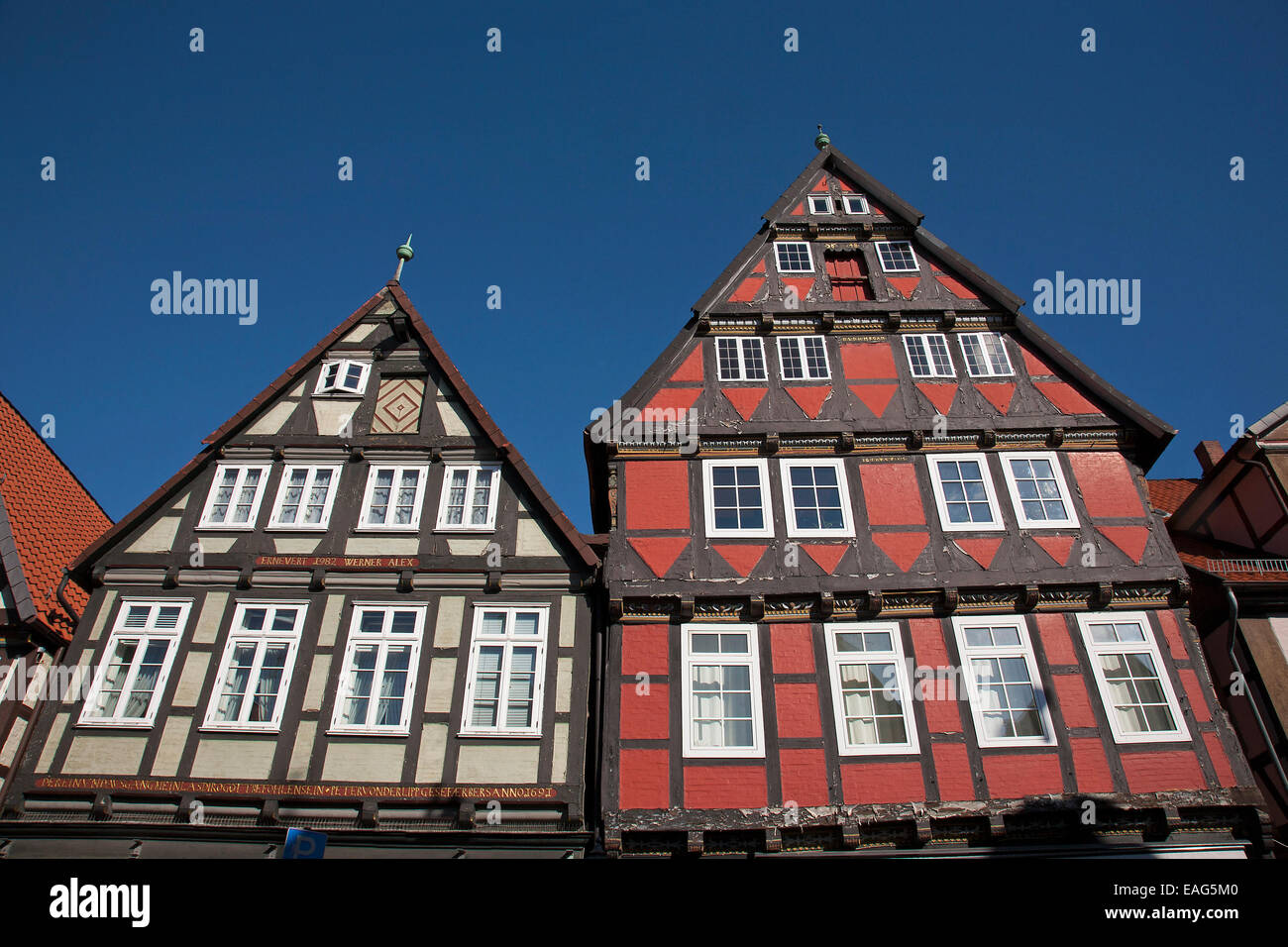 Timber-framed houses in the old town centre of Celle, Lower Saxony, Germany Stock Photo
