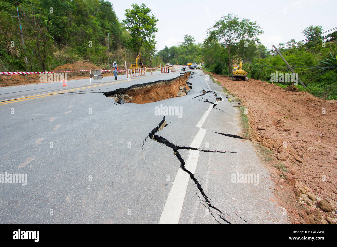 Earthquake cracked road hi-res stock photography and images - Alamy