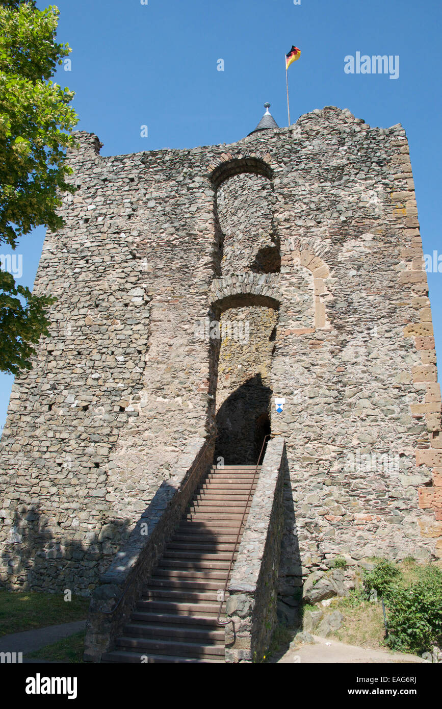 Saarburg Castle ruins Saarland Germany Stock Photo