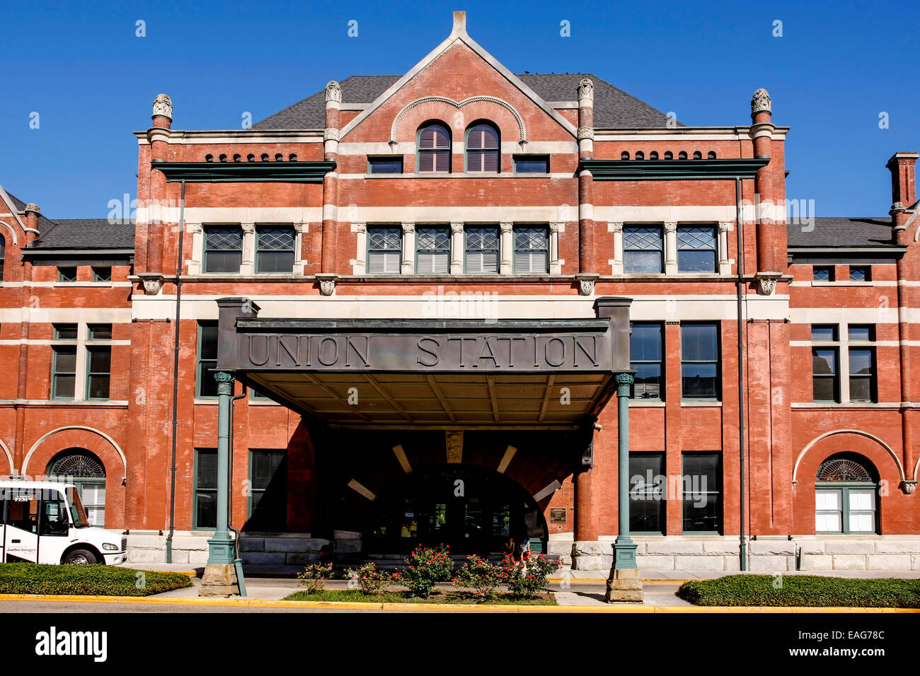 The historic Union Station building in Montgomery Alabama Stock Photo