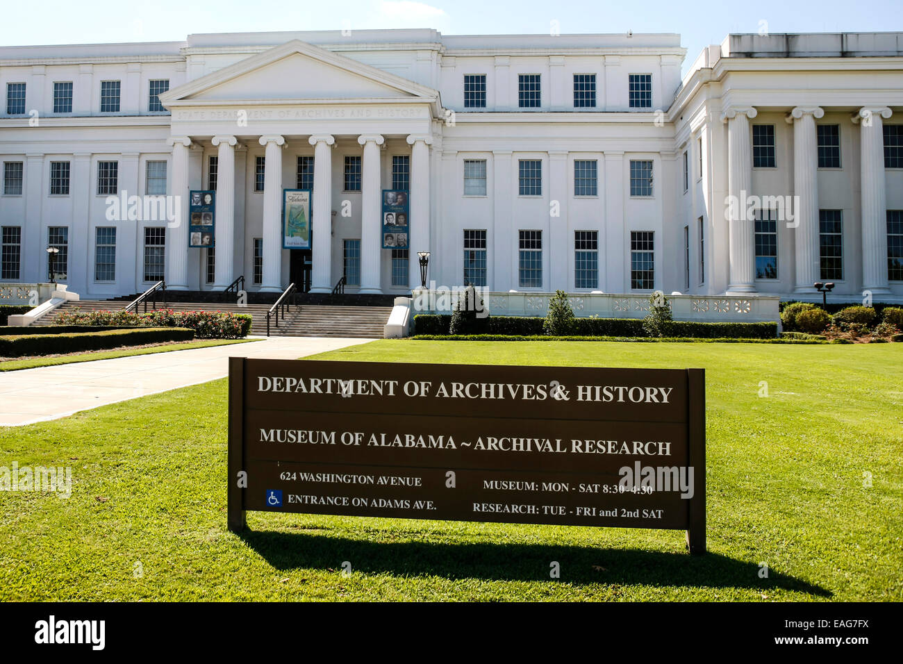 The Department of Archives and History building in Montgomery Alabama Stock Photo