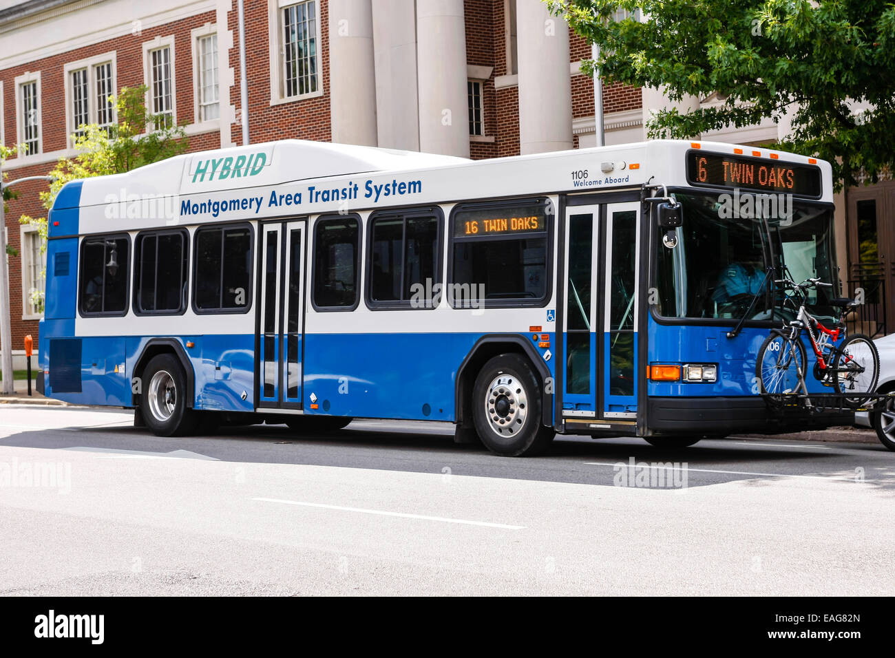 Montgomery Area Transit System hybrid city bus Stock Photo