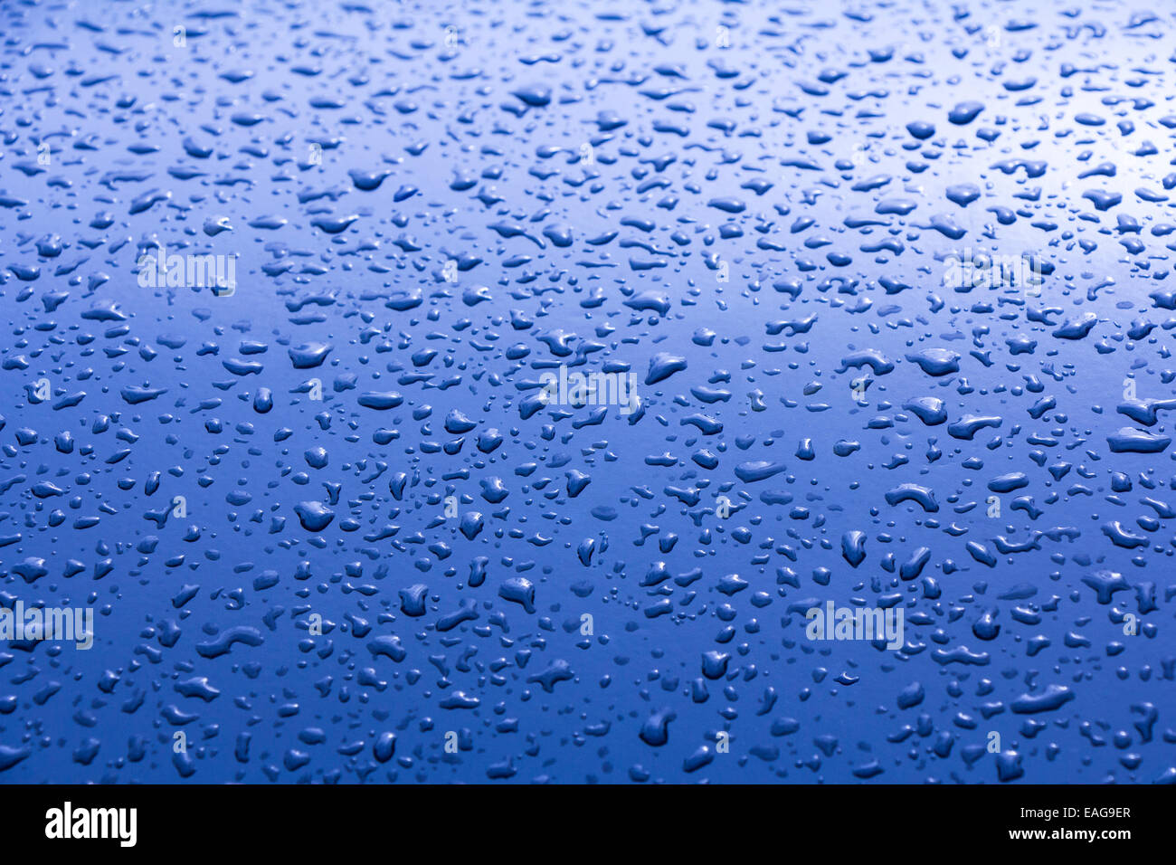 Blue Abstract water drops texture, nature background Stock Photo