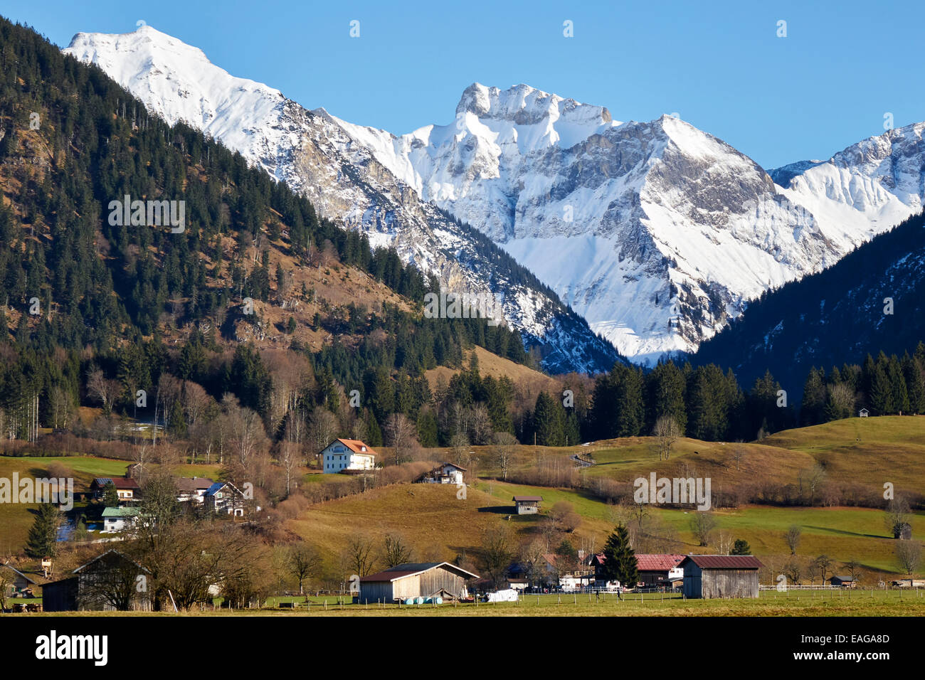 Winter landscape in the Allgaeu Alps Germany Stock Photo