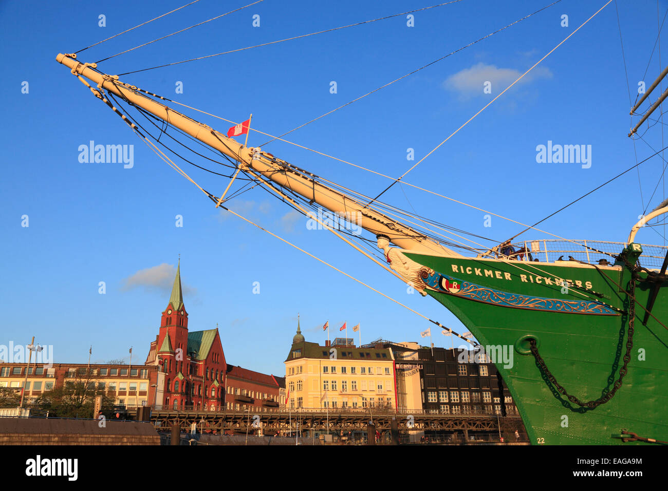 Museum sailing ship Rickmer Rickmers, Hamburg  Harbour, Germany, Europe Stock Photo