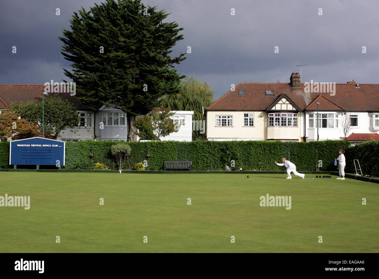 Wanstead Park bowling club in East London Stock Photo