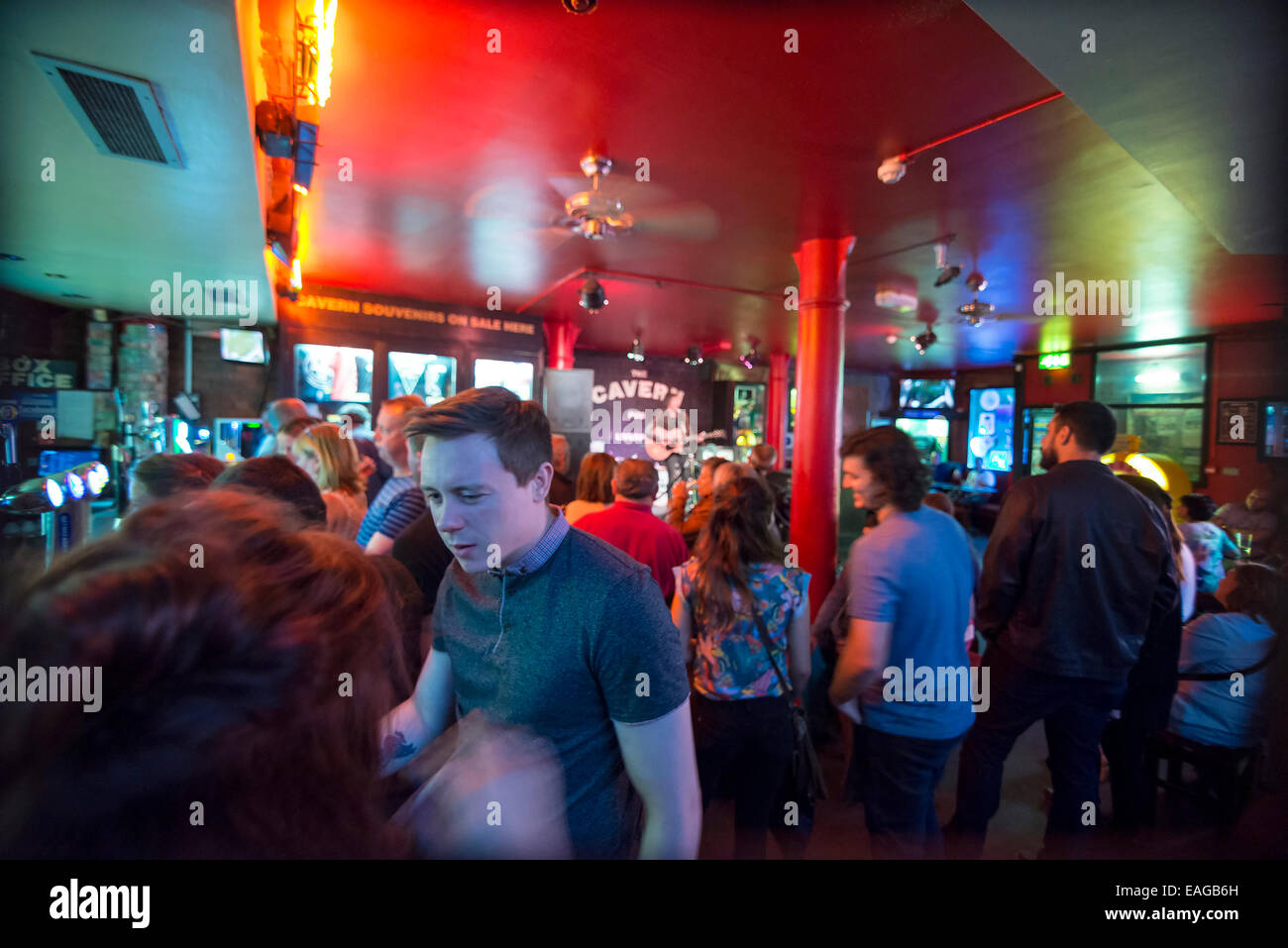 LIVERPOOL, ENGLAND - JUNE 8, 2014: The Cavern club in Liverpool Mathew Street. The Cavern Club is a rock and roll club in Liverp Stock Photo