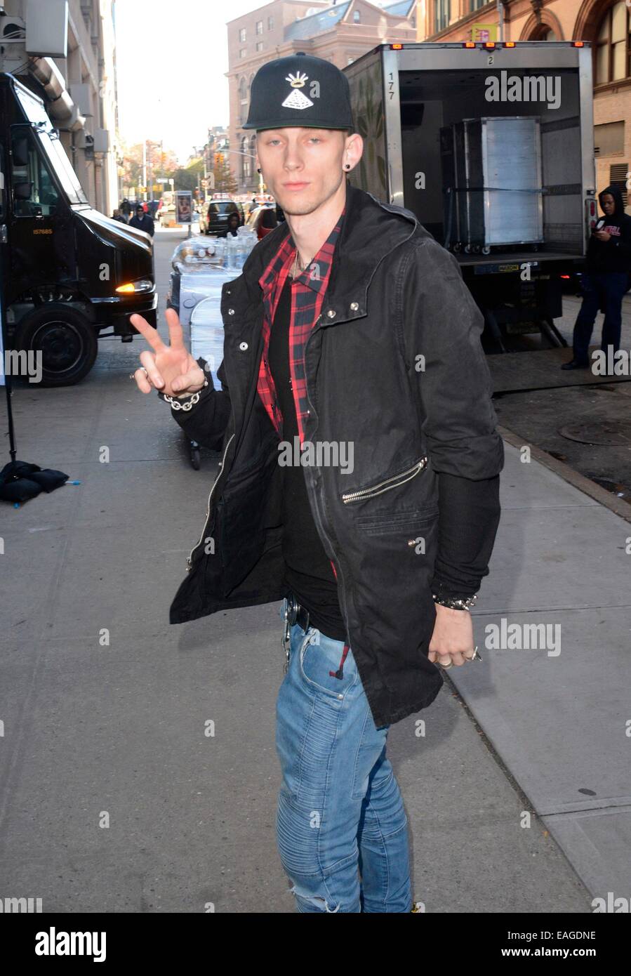 New York, NY, USA. 14th Nov, 2014. Machine Gun Kelly, MGK out and about for  Celebrity