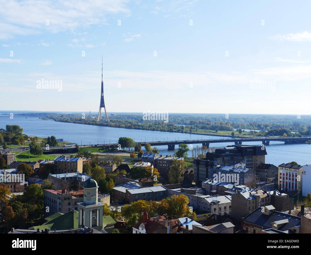 Aerial view on riga bridges hi-res stock photography and images - Alamy
