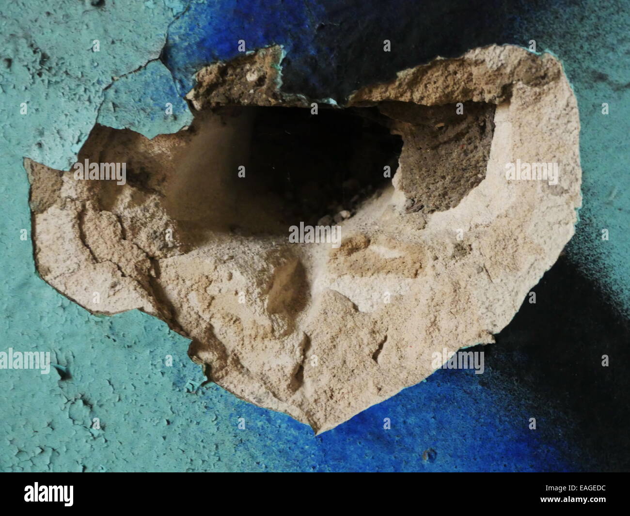 texture of Bullet hole in the  wall Stock Photo