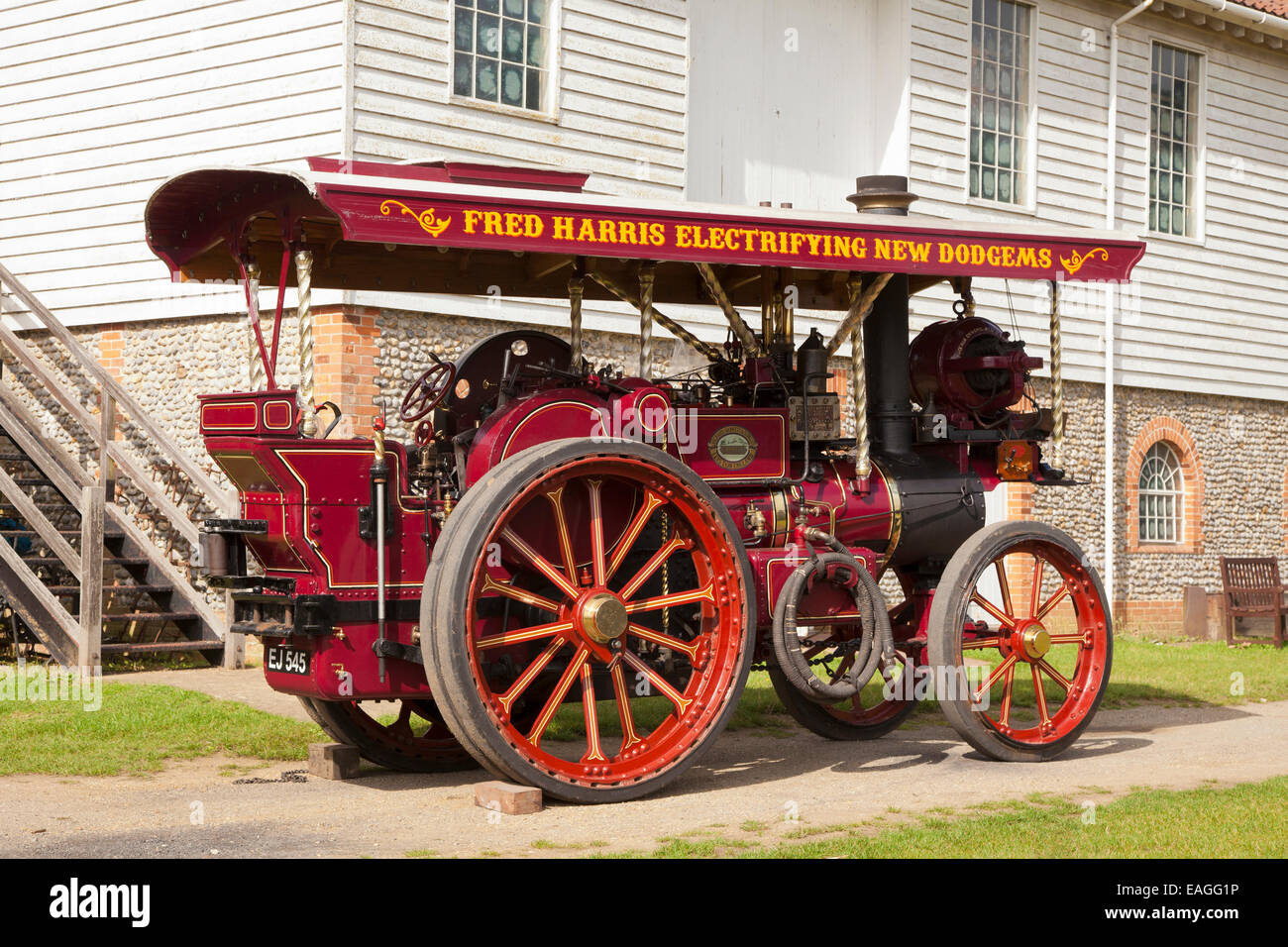 Red fairground Traction engine Stock Photo