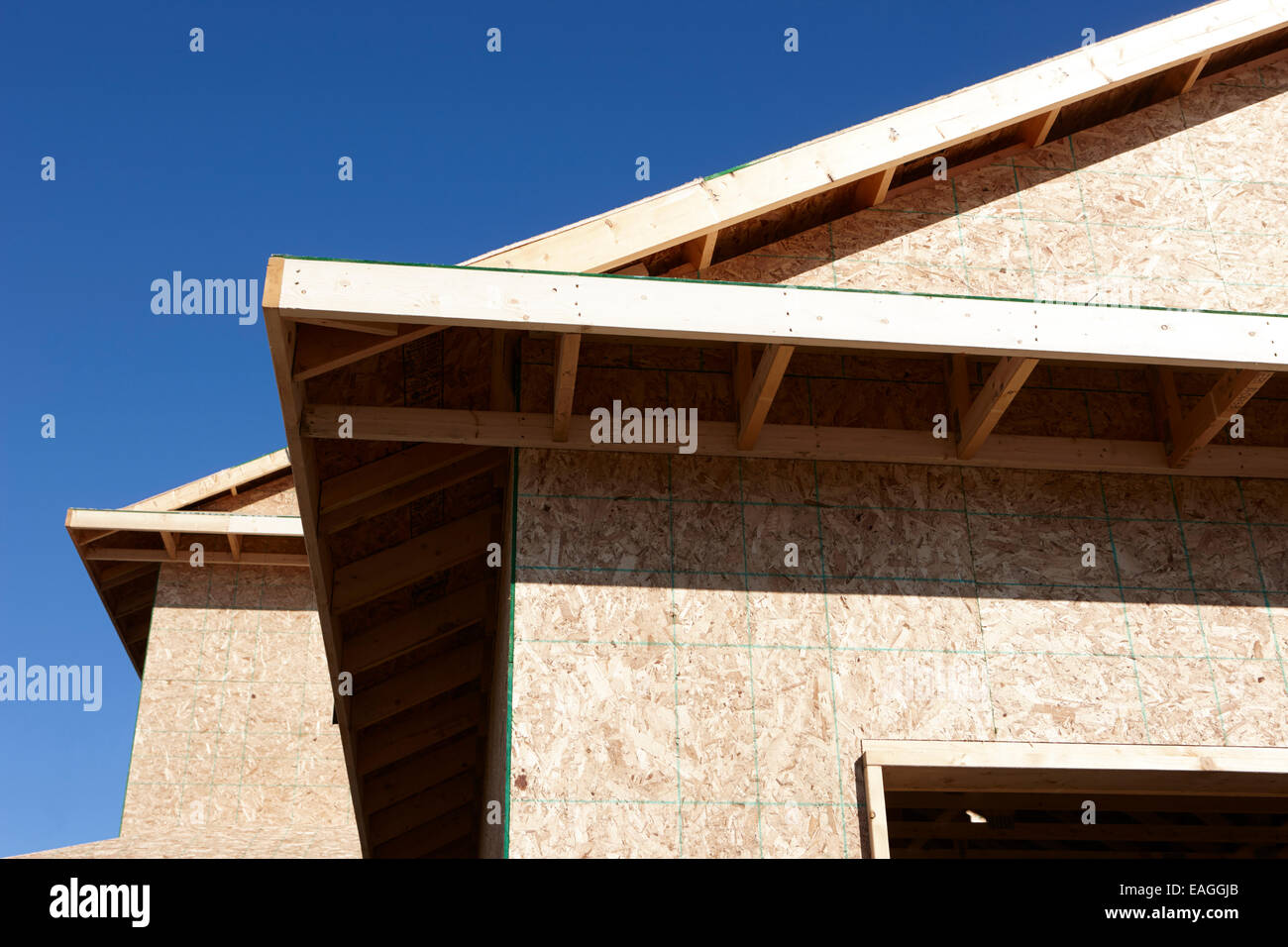 typical timber framed house construction with sheet panels Saskatchewan