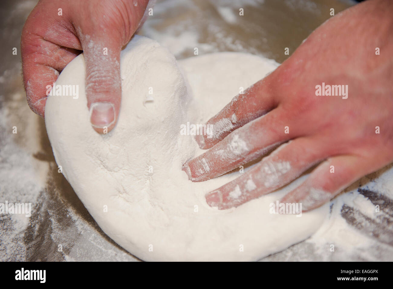Kneading Pizza Dough Stock Photo - Alamy