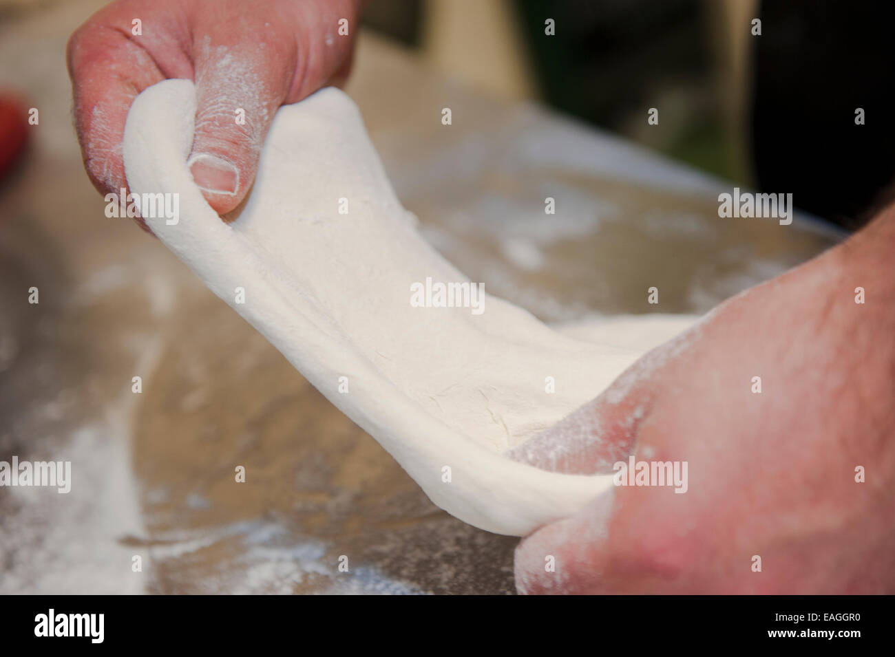Kneading Pizza Dough Stock Photo - Alamy