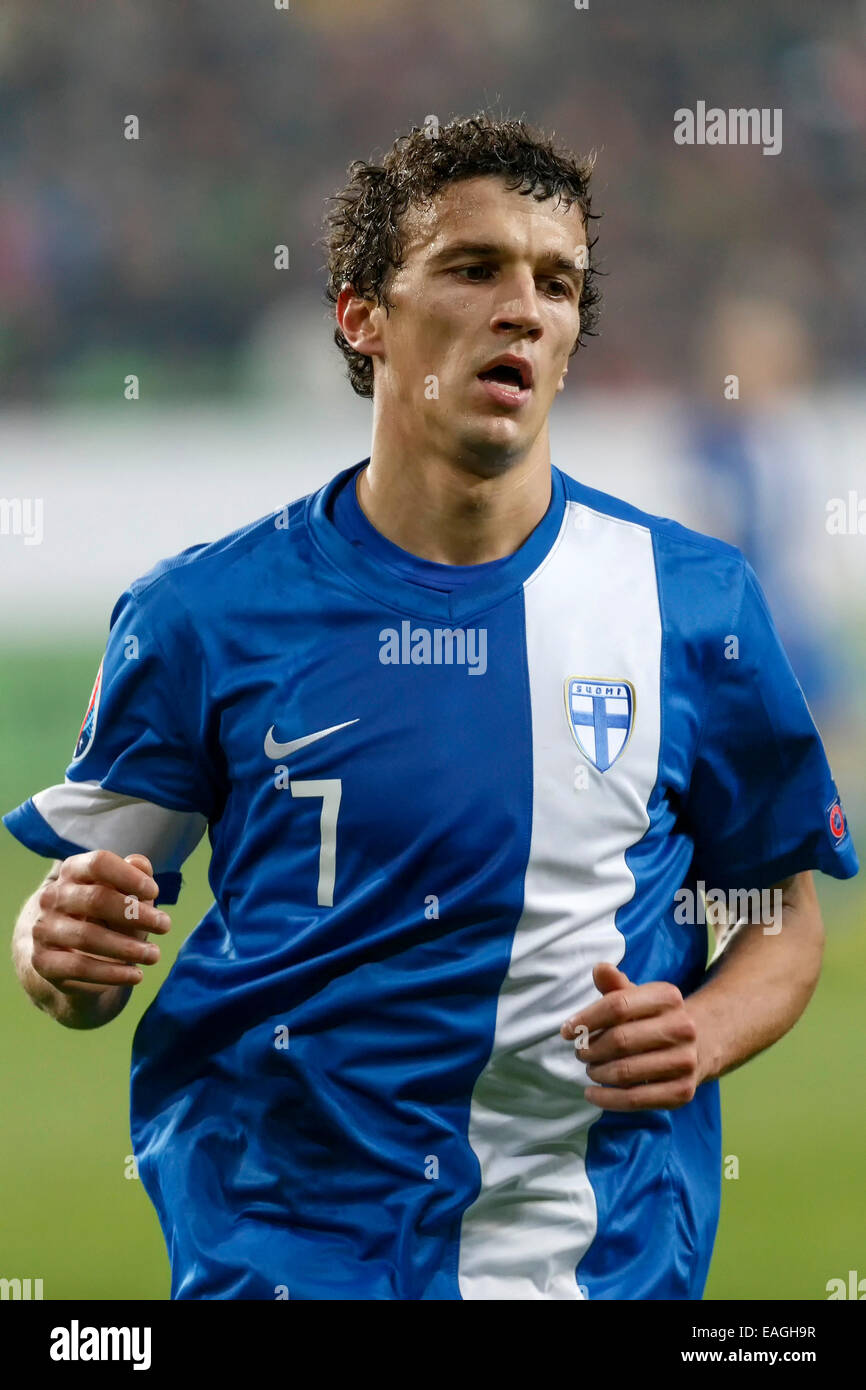 Budapest Hungary 14th November 14 Finnish Roman Eremenko During Hungary Vs Finland Uefa Euro 16 Qualifier