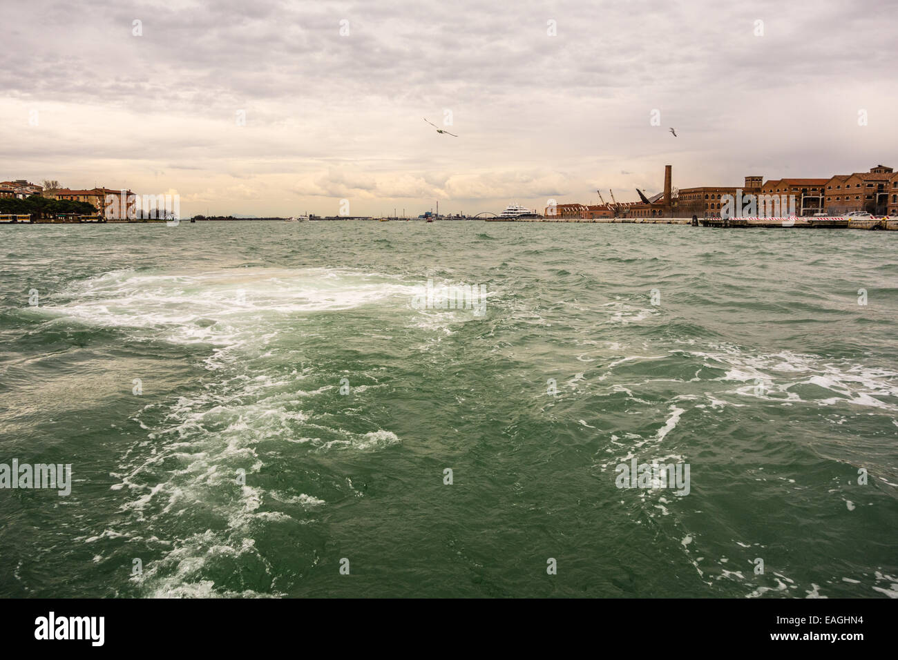 Ancient buildings along Canal Grande in Venice, Italy Stock Photo