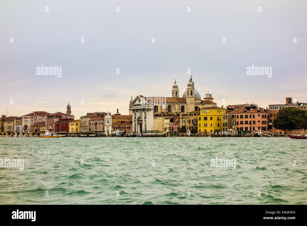 Ancient buildings along Canal Grande in Venice, Italy Stock Photo