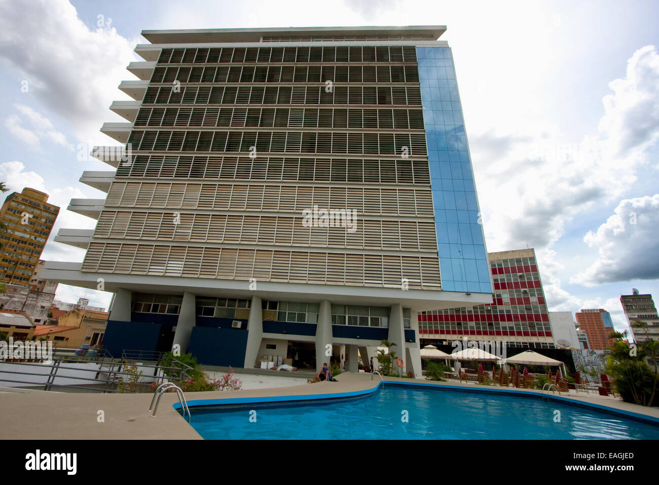 Swimming Pool Of Hotel Guarani Esplendor, Asuncion, Paraguay Stock Photo