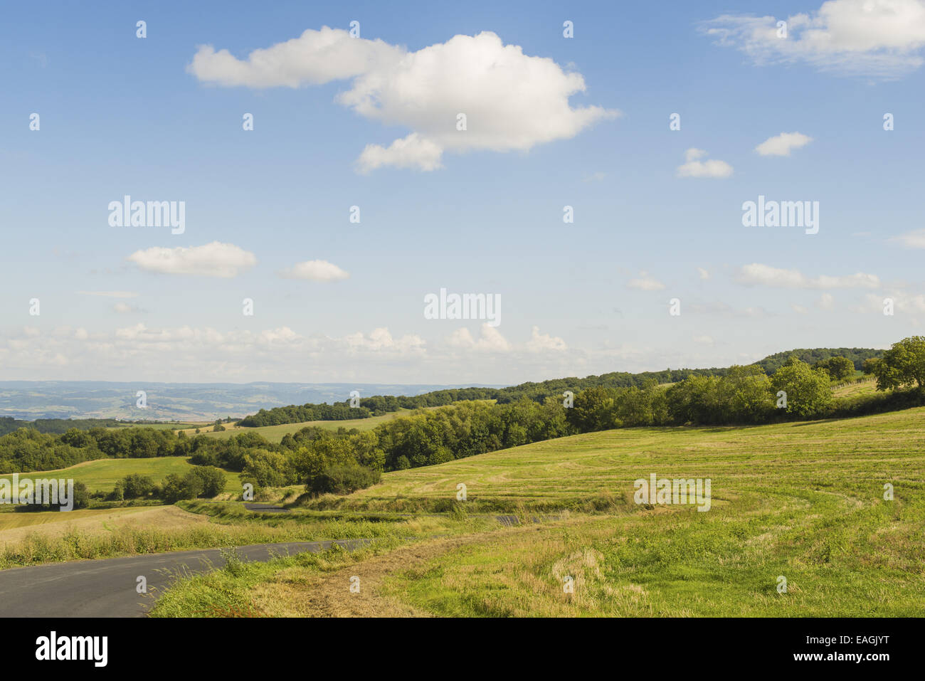 Typical Landscape of Auvergne, France, Auvergne Stock Photo