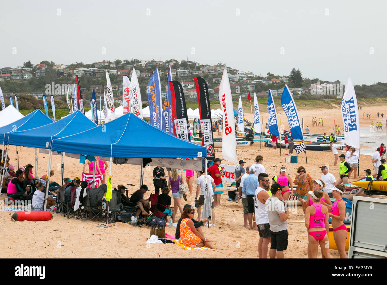 Sydney, Australia. 15th November, 2014. The Ocean Thunder series is specially developed for television and includes 24 elite mens teams and 12 elite womens teams from local sydney surf clubs, competition is underway at Dee Why beach Sydney australia Credit:  martin berry/Alamy Live News Stock Photo