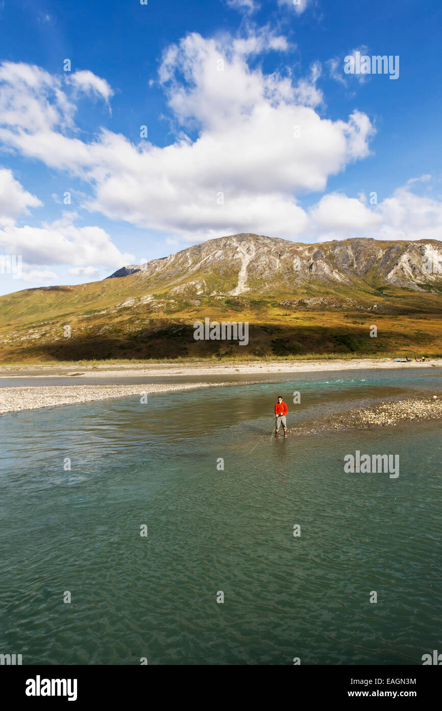 Fly Fishing On The Noatak River, Brooks Range, Arctic Alaska, Summer