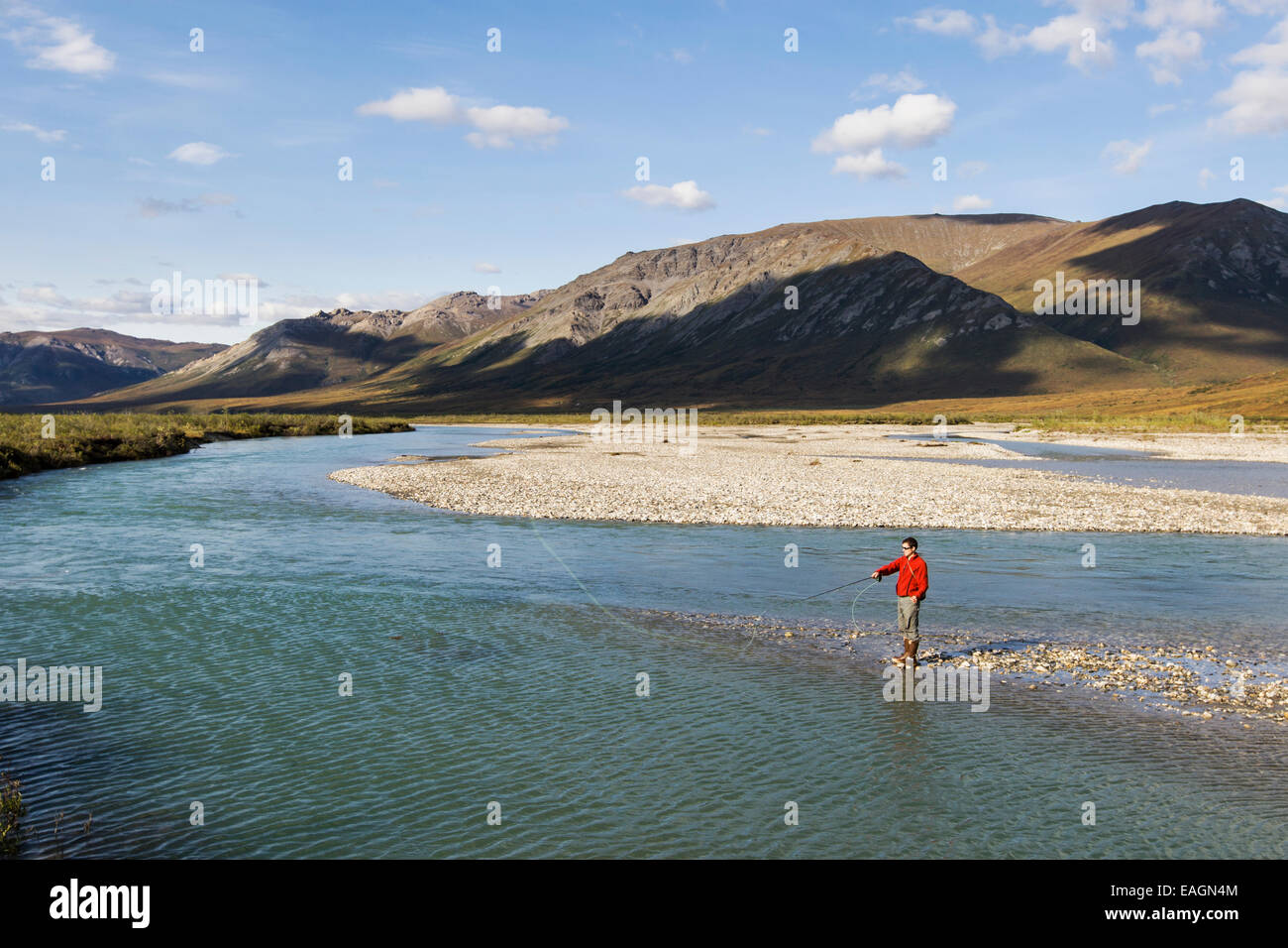 Fly Fishing On The Noatak River, Brooks Range, Arctic Alaska, Summer