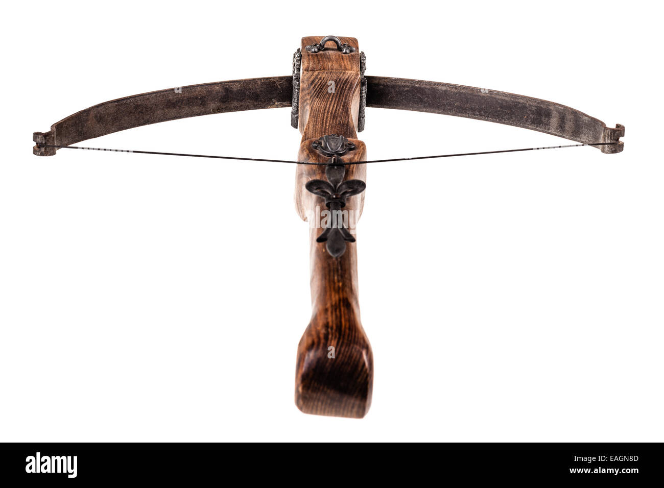 an ancient medieval crossbow isolated over a white background Stock Photo