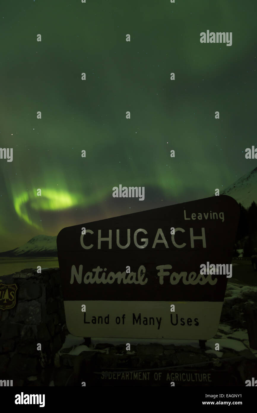 Akstock,Alaska,Astronomy,Aurora Borealis Stock Photo
