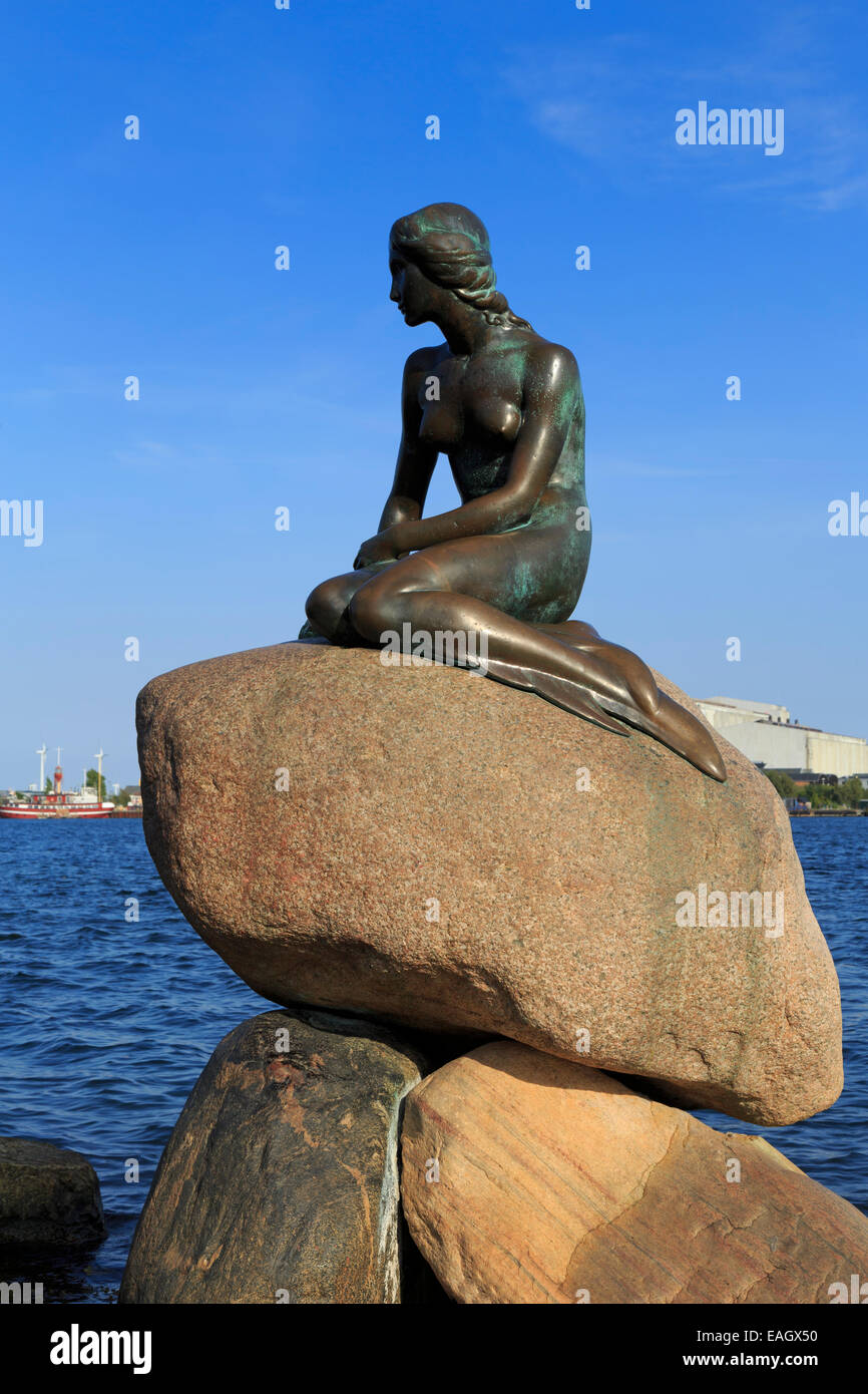 Little Mermaid Statue, Copenhagen, Zealand, Denmark, Europe Stock Photo ...