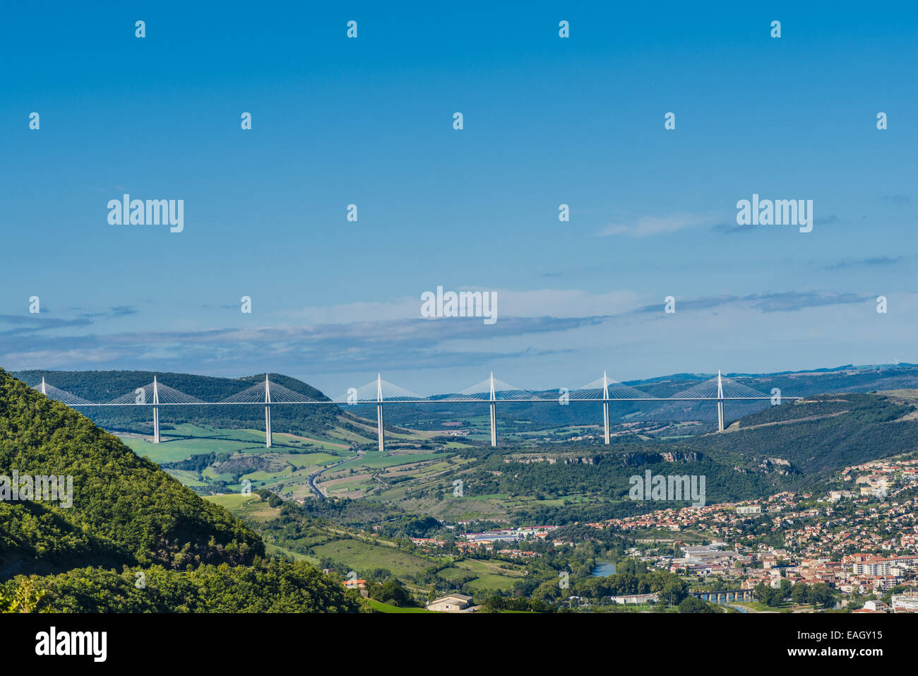 Viadukt von Millau, Viaduc de Millau, Michel Virlogeux, Norman Foster, France, Midi-Pyrenees, Millau Stock Photo