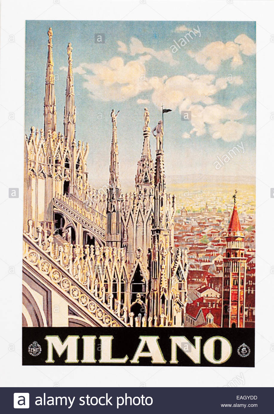 1928 Milano Italy Europe Vintage Italian Travel Advertisement Art Poster Print