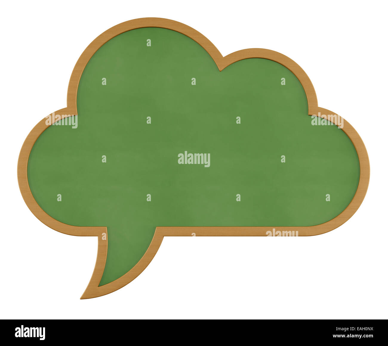 Speech bubble chalkboard with the form of a cloud isolated on white - 3D Rendering Stock Photo