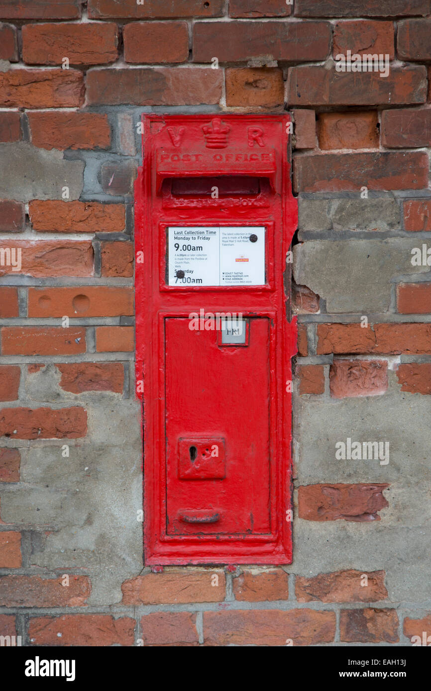 Victorian post box, wall-mounted. Stock Photo
