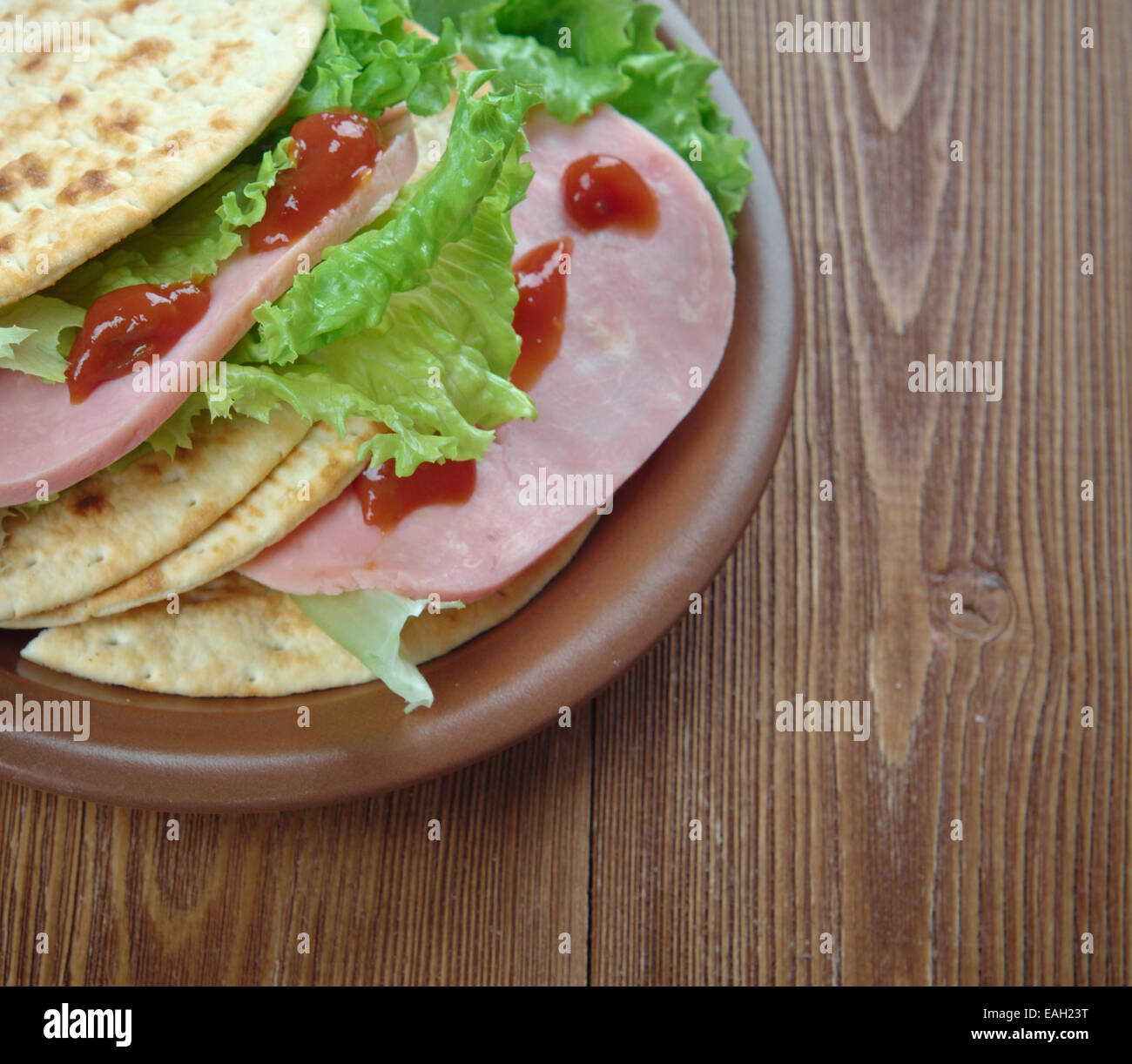 Calories in Homemade Ham And Egg Taco Stock Photo Alamy