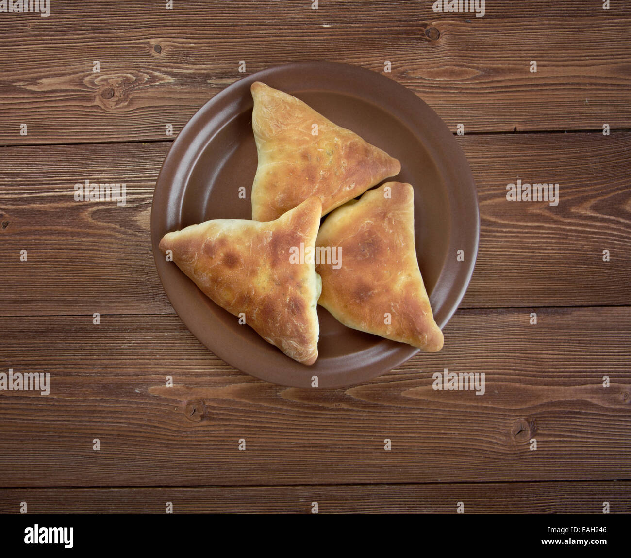 Samosa - Baked stuffed pastry.local cuisines of South Asia, Southeast Asia, Central Asia and Southwest Asia, the Arabian Peninsu Stock Photo