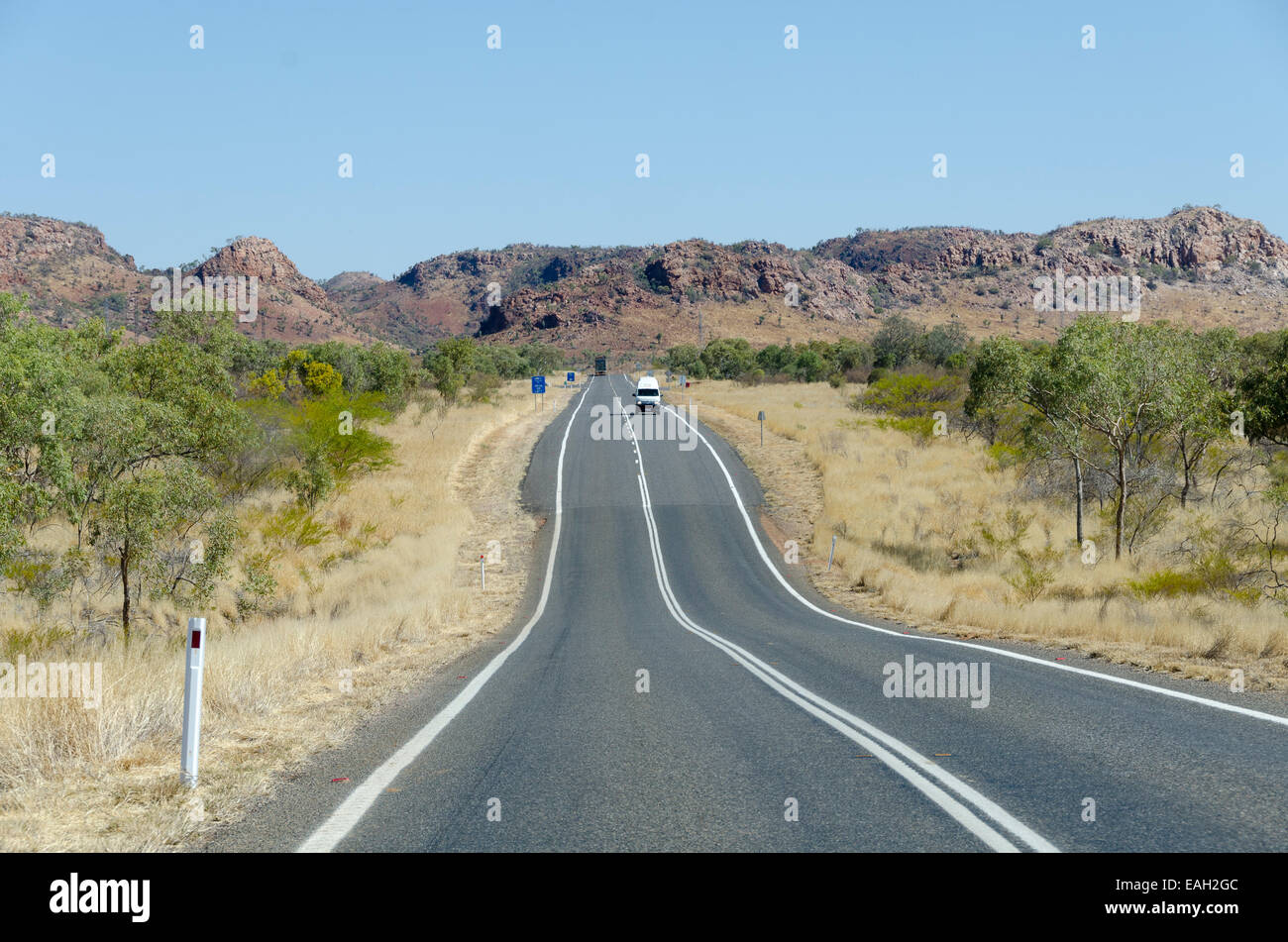 Barkly Highway, near Cloncurry, Queensland, Australia Stock Photo
