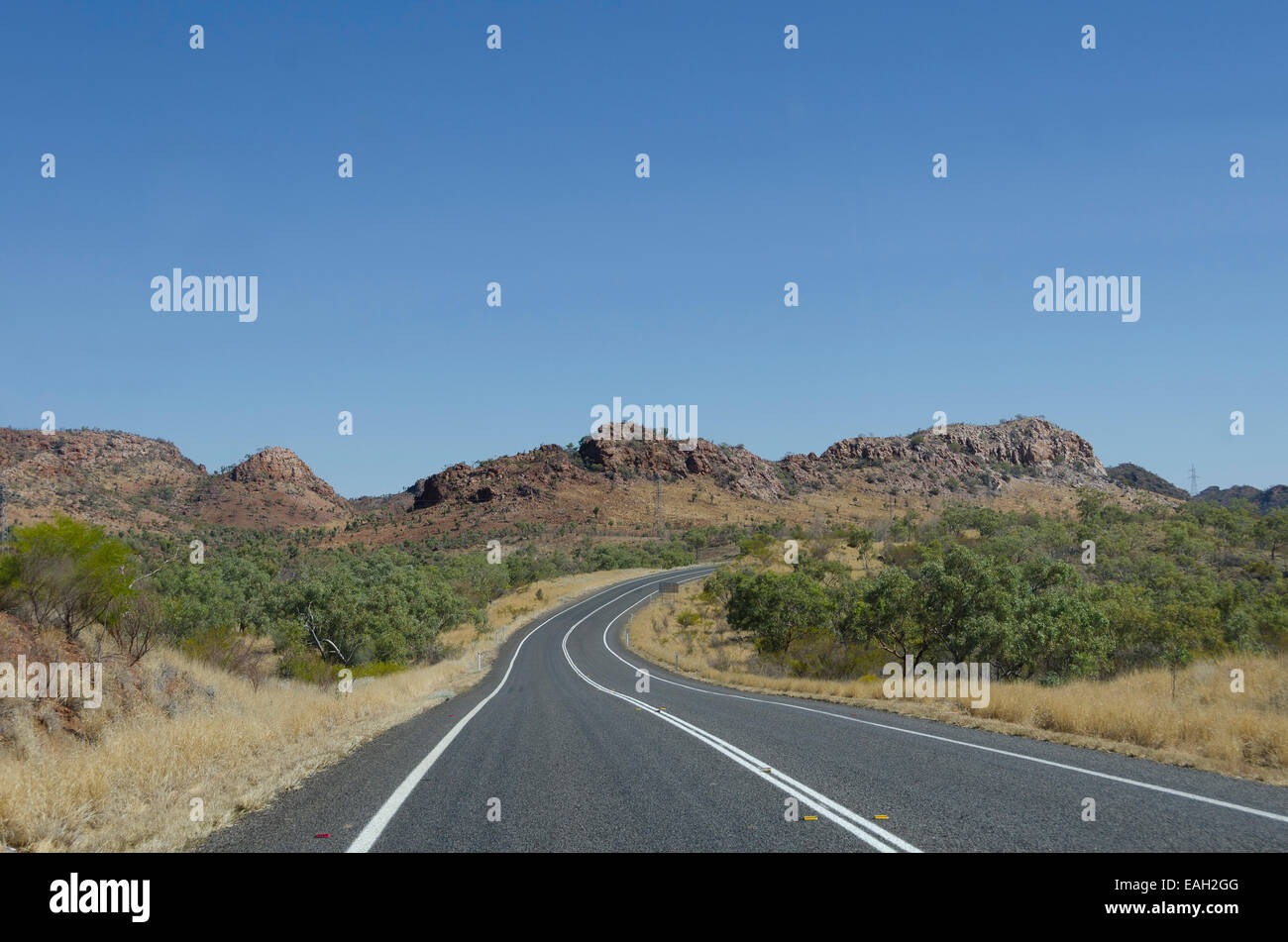 Barkly Highway, near Cloncurry, Queensland, Australia Stock Photo