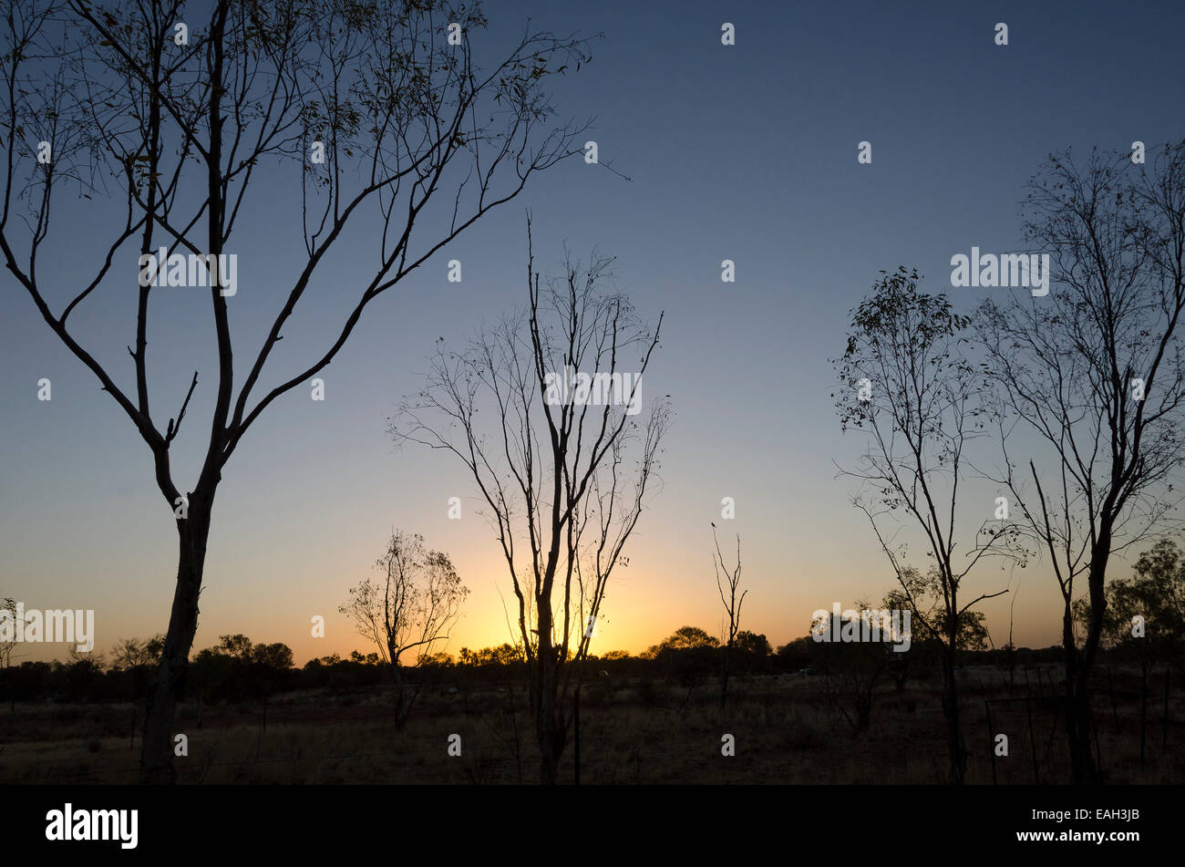 Dawn, Wycliffe, Stuart Highway, Northern Territory, Australia Stock Photo