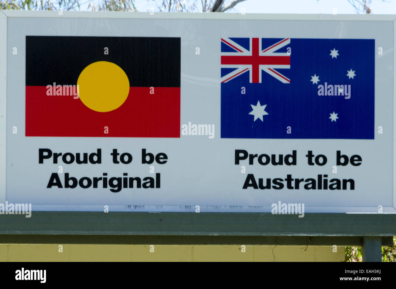 Australian and Aboriginal flags, Alice Springs, Northern Territory, Australia Stock Photo