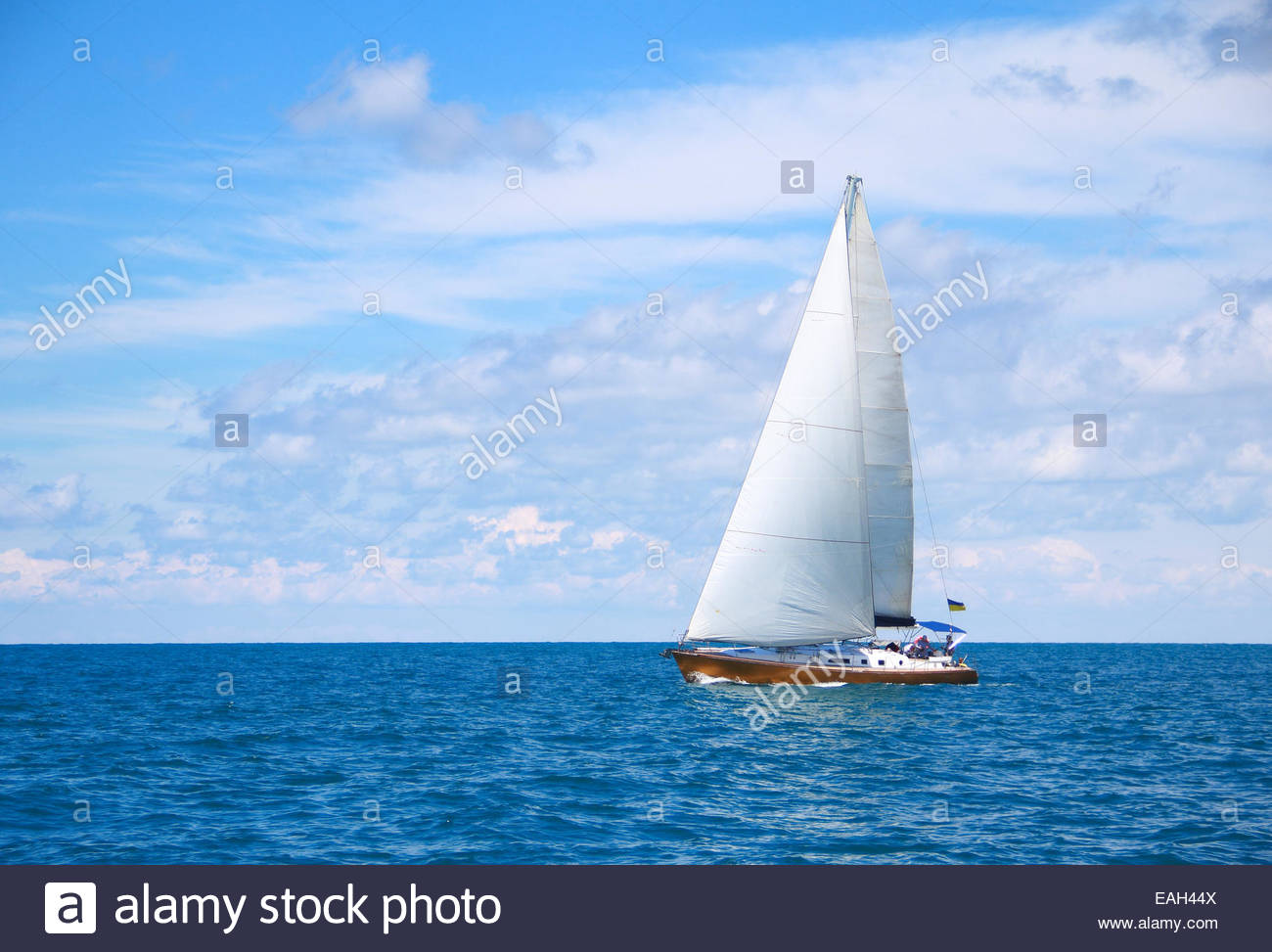 Beautiful Sailing Yacht In Sunny Day Stock Photo Alamy
