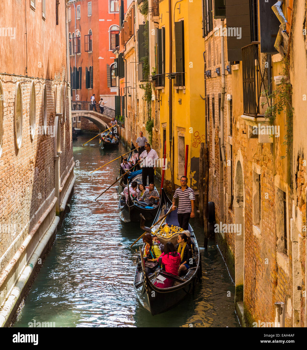 Gondolas in narrow canal hi-res stock photography and images - Alamy