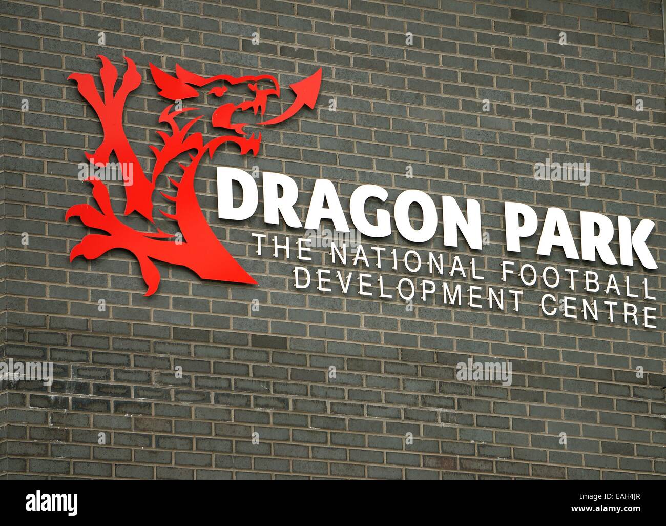 The Football Association of Wales (FAW) International football training ground called Dragon Park in the city of Newport South Wales GB UK 2014 Stock Photo