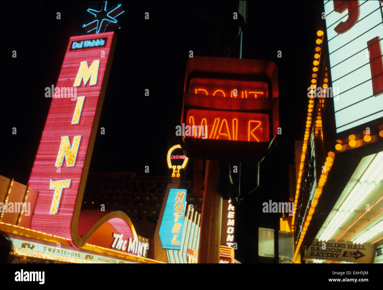 The city of Las Vegas is situated in Nevada's Mojave Desert on American Indian territory and is known mainly for gambling. Stock Photo