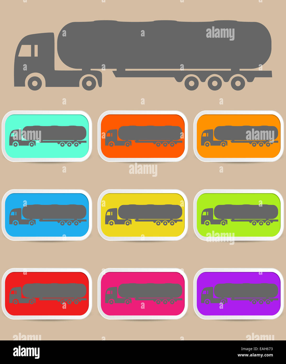 Icon trucks with tanks. Vector Stock Photo