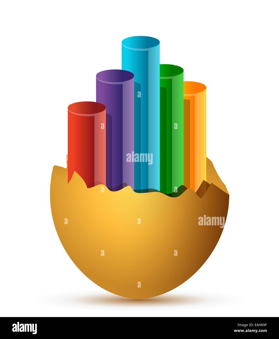 Colorful Business Growth graph broken egg Stock Photo - Alamy