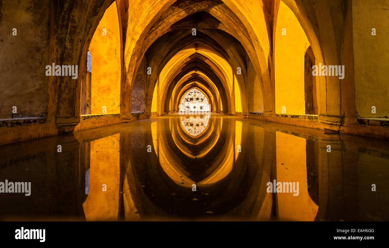 Spain, Sevilla, Alcazar. Los Banos de Dona Maria de Padilla Stock Photo