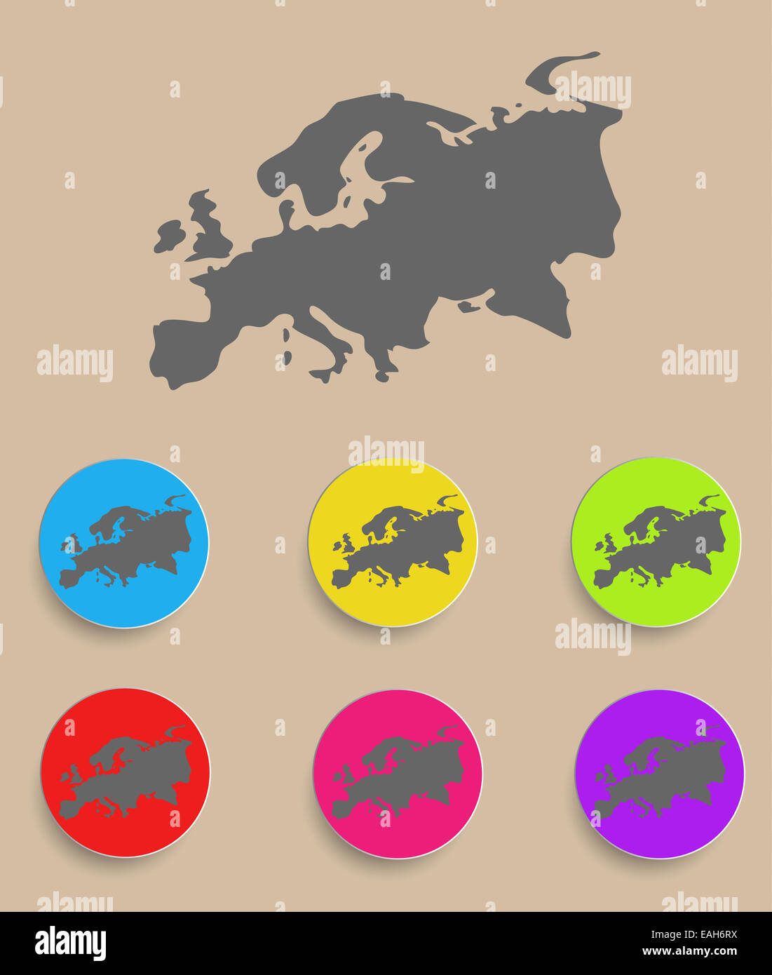 Europe Map - icon isolated. Vector Stock Photo