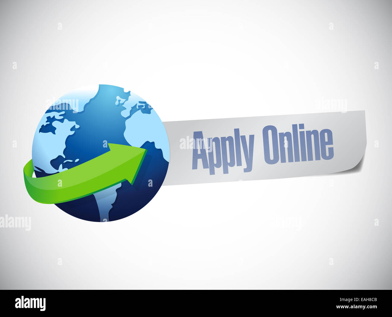 apply online globe world map illustration design over a blue background Stock Photo