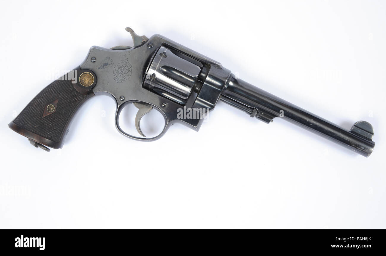 smith and wesson revolver from WW1 Issue dto member of Royal Flying Corps Stock Photo